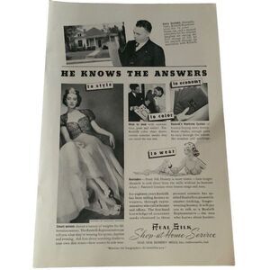 Vintage 1938 Real Silk Shop at Home Service Ad Advertisment